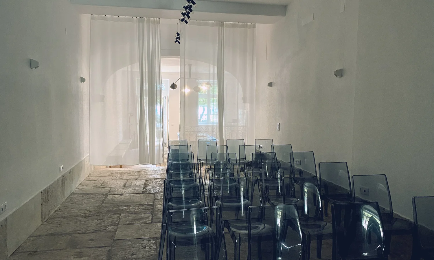 Indoor event space in auditorium layout